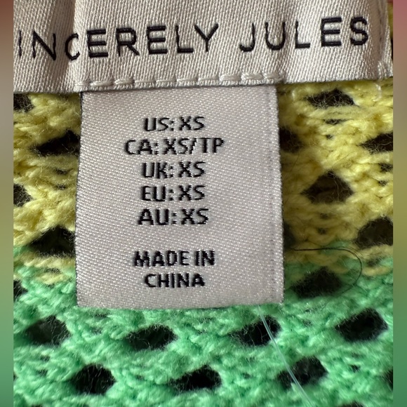 Sincerely Jules Yellow and Green Knit Sweater - Picture 5 of 5